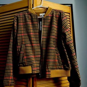 Ann Taylor loft plaid bomber jacket